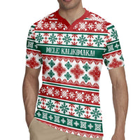Mele Kalikimaka Hawaii Christmas Rugby Jersey Hawaiian Quilt Pattern Style - Polynesian Pride