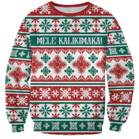 Mele Kalikimaka Hawaii Christmas Sweatshirt Hawaiian Quilt Pattern Style - Polynesian Pride