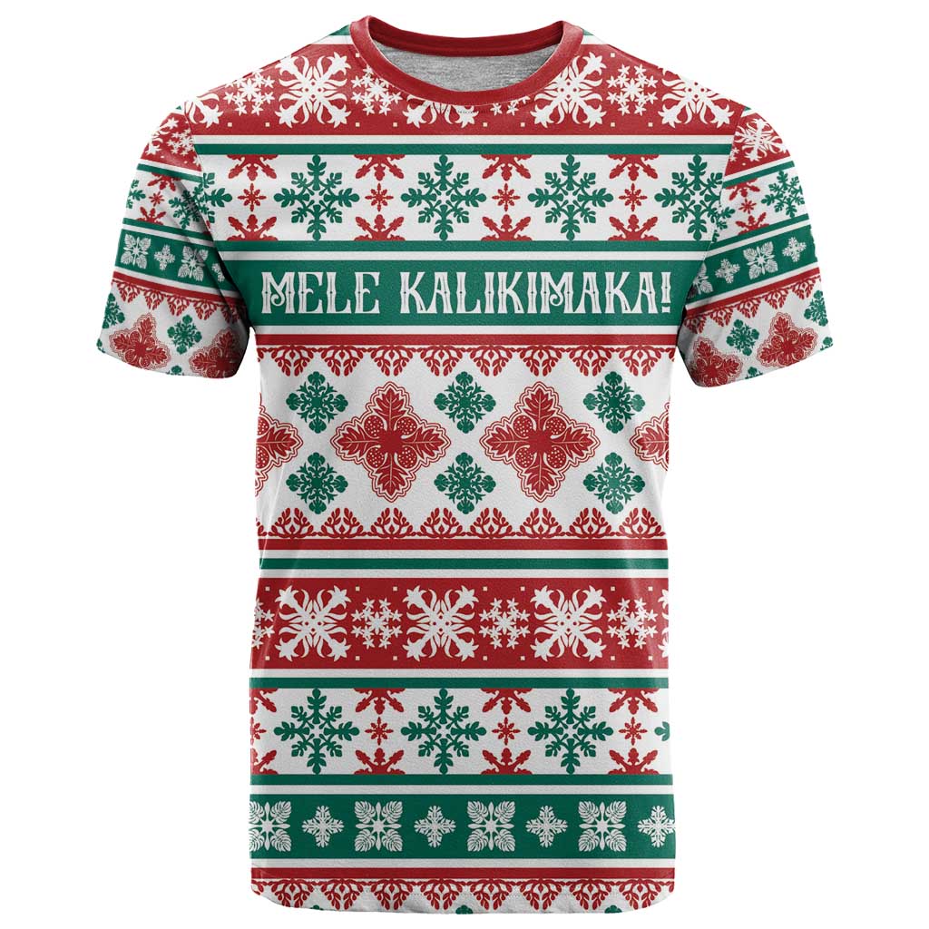 Mele Kalikimaka Hawaii Christmas T Shirt Hawaiian Quilt Pattern Style - Polynesian Pride