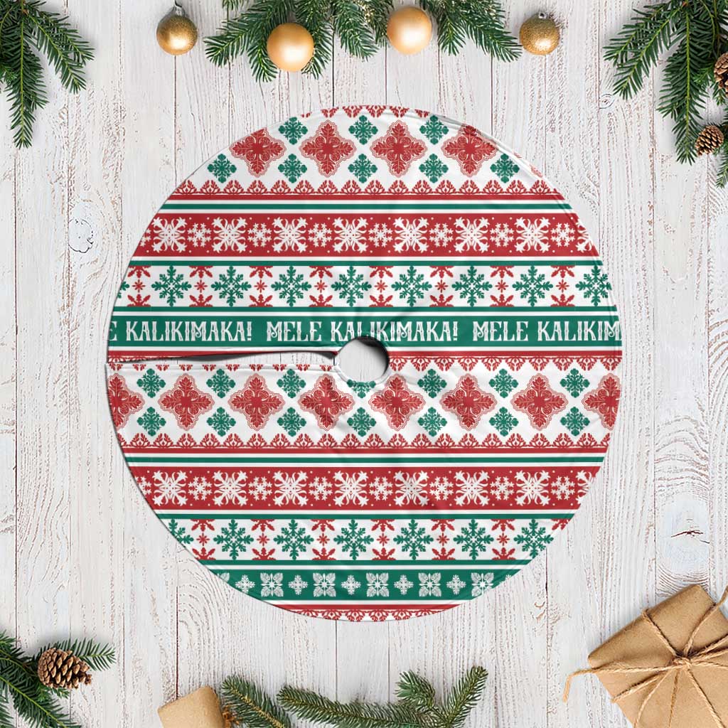 Mele Kalikimaka Hawaii Christmas Tree Skirt Hawaiian Quilt Pattern Style - Polynesian Pride