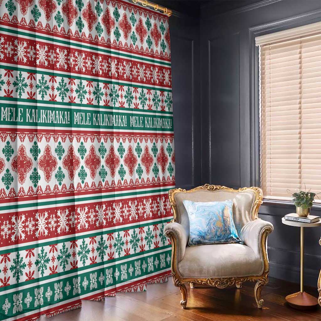 Mele Kalikimaka Hawaii Christmas Window Curtain Hawaiian Quilt Pattern Style LT9 - Polynesian Pride