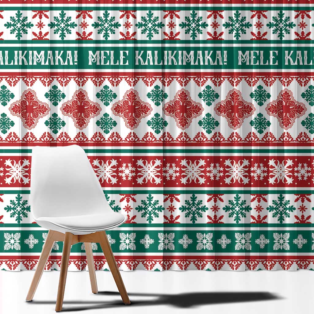 Mele Kalikimaka Hawaii Christmas Window Curtain Hawaiian Quilt Pattern Style LT9 - Polynesian Pride