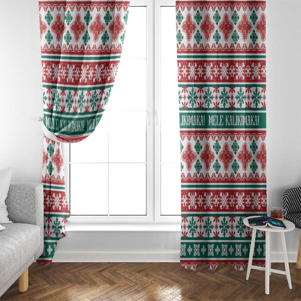 Mele Kalikimaka Hawaii Christmas Window Curtain Hawaiian Quilt Pattern Style LT9 - Polynesian Pride