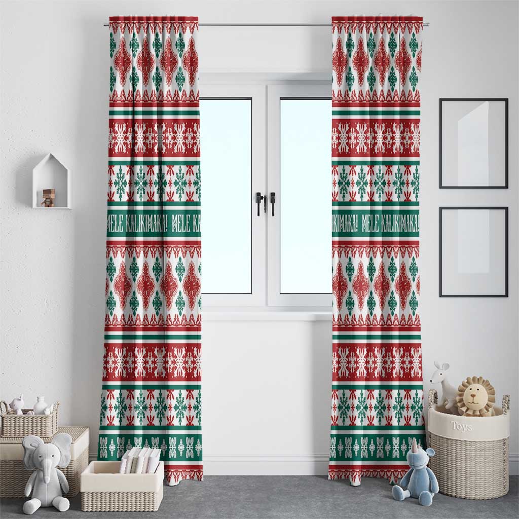 Mele Kalikimaka Hawaii Christmas Window Curtain Hawaiian Quilt Pattern Style LT9 - Polynesian Pride
