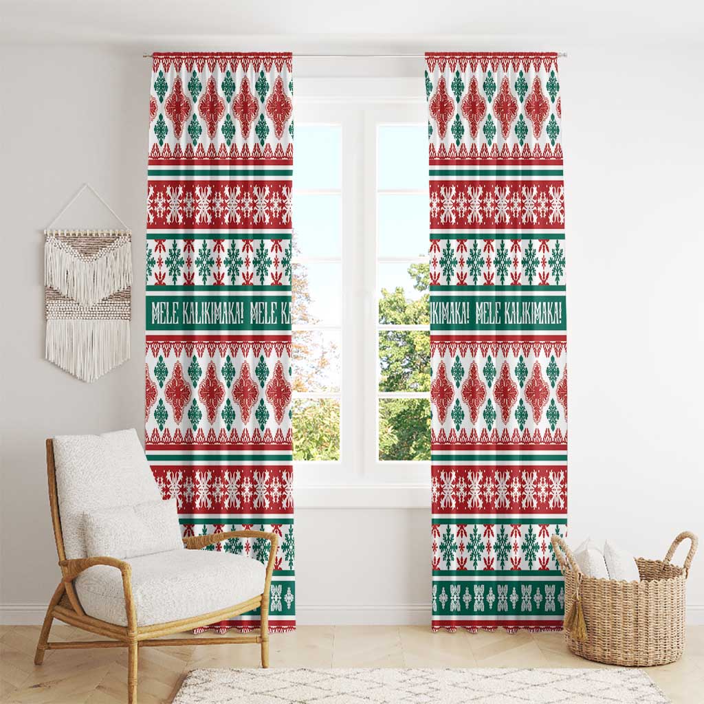 Mele Kalikimaka Hawaii Christmas Window Curtain Hawaiian Quilt Pattern Style LT9 - Polynesian Pride