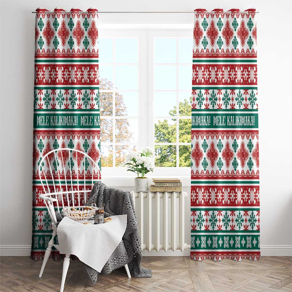 Mele Kalikimaka Hawaii Christmas Window Curtain Hawaiian Quilt Pattern Style LT9 - Polynesian Pride