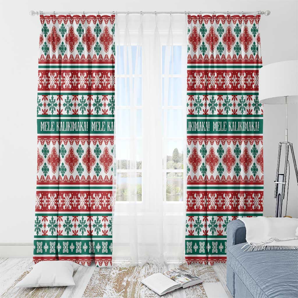 Mele Kalikimaka Hawaii Christmas Window Curtain Hawaiian Quilt Pattern Style LT9 - Polynesian Pride