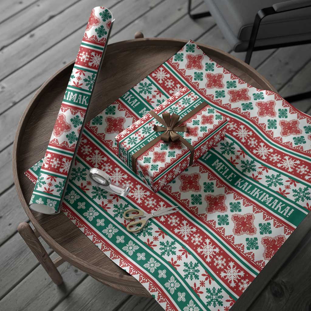 Mele Kalikimaka Hawaii Christmas Wrapping Paper Hawaiian Quilt Pattern Style - Polynesian Pride
