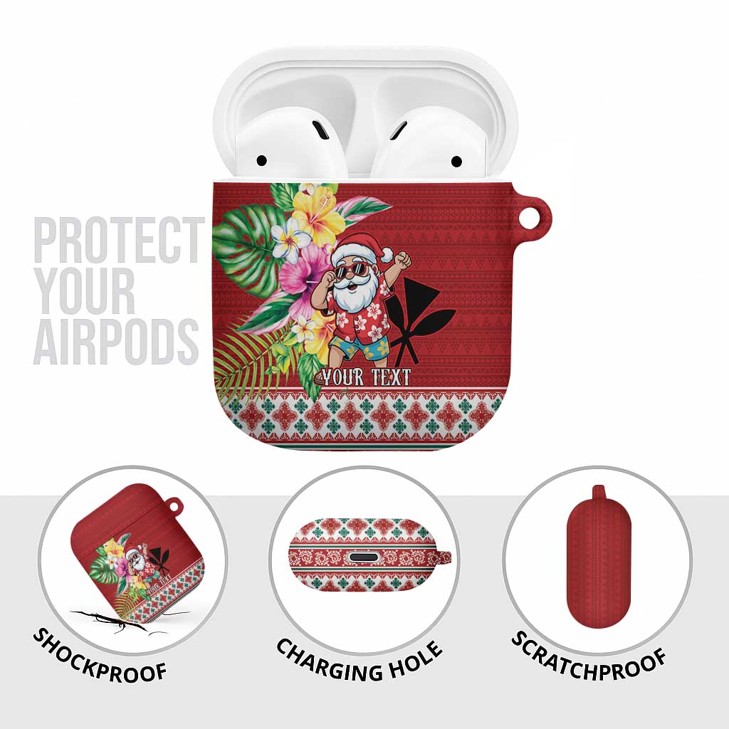 Santa Surf Mele Kalikimaka Personalized AirPods Case Aloha Tropical Christmas Vibes - Polynesian Pride