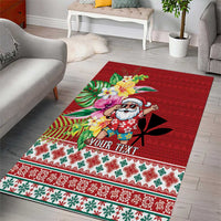 Santa Surf Mele Kalikimaka Personalized Area Rug Aloha Tropical Christmas Vibes - Polynesian Pride