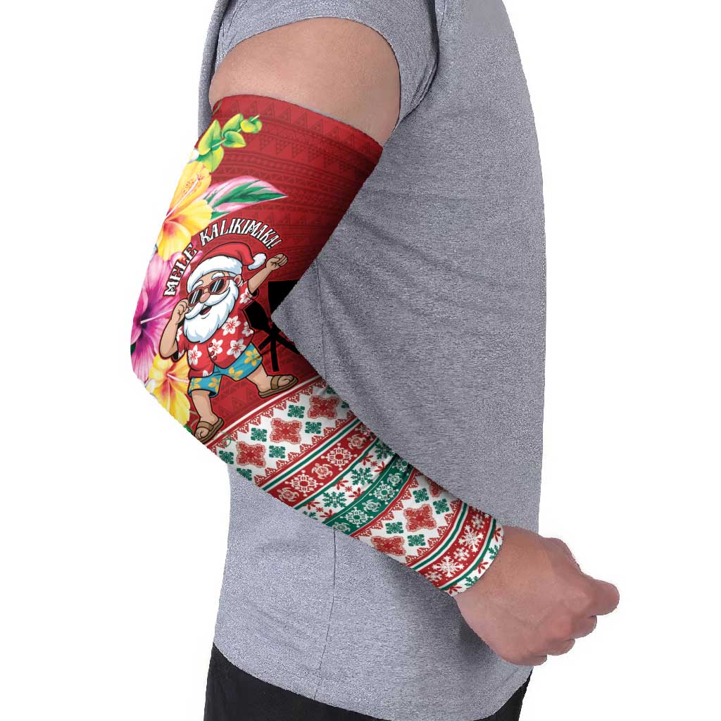Santa Surf Mele Kalikimaka Personalized Arm Sleeves Aloha Tropical Christmas Vibes - Polynesian Pride