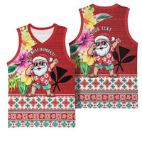 Santa Surf Mele Kalikimaka Personalized Basketball Jersey Aloha Tropical Christmas Vibes - Polynesian Pride