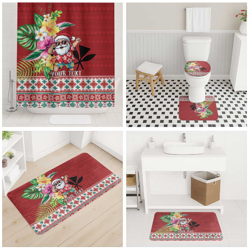 Santa Surf Mele Kalikimaka Personalized Bathroom Set Aloha Tropical Christmas Vibes - Polynesian Pride