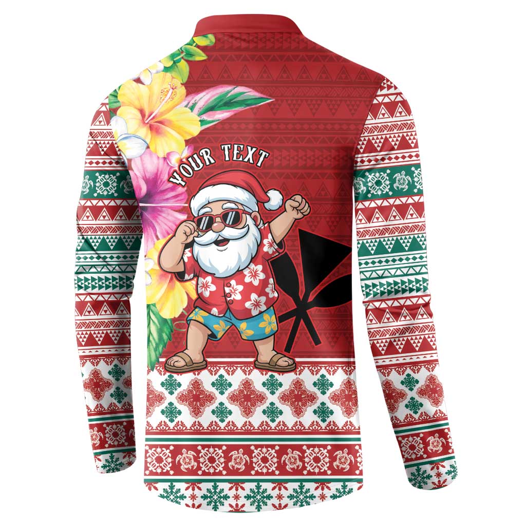 Santa Surf Mele Kalikimaka Personalized Button Sweatshirt Aloha Tropical Christmas Vibes - Polynesian Pride