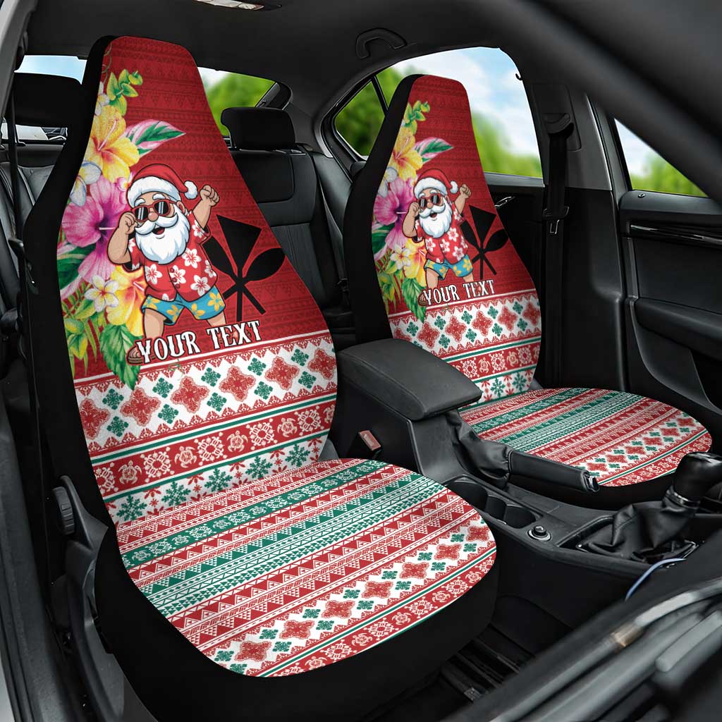 Santa Surf Mele Kalikimaka Personalized Car Seat Cover Aloha Tropical Christmas Vibes - Polynesian Pride