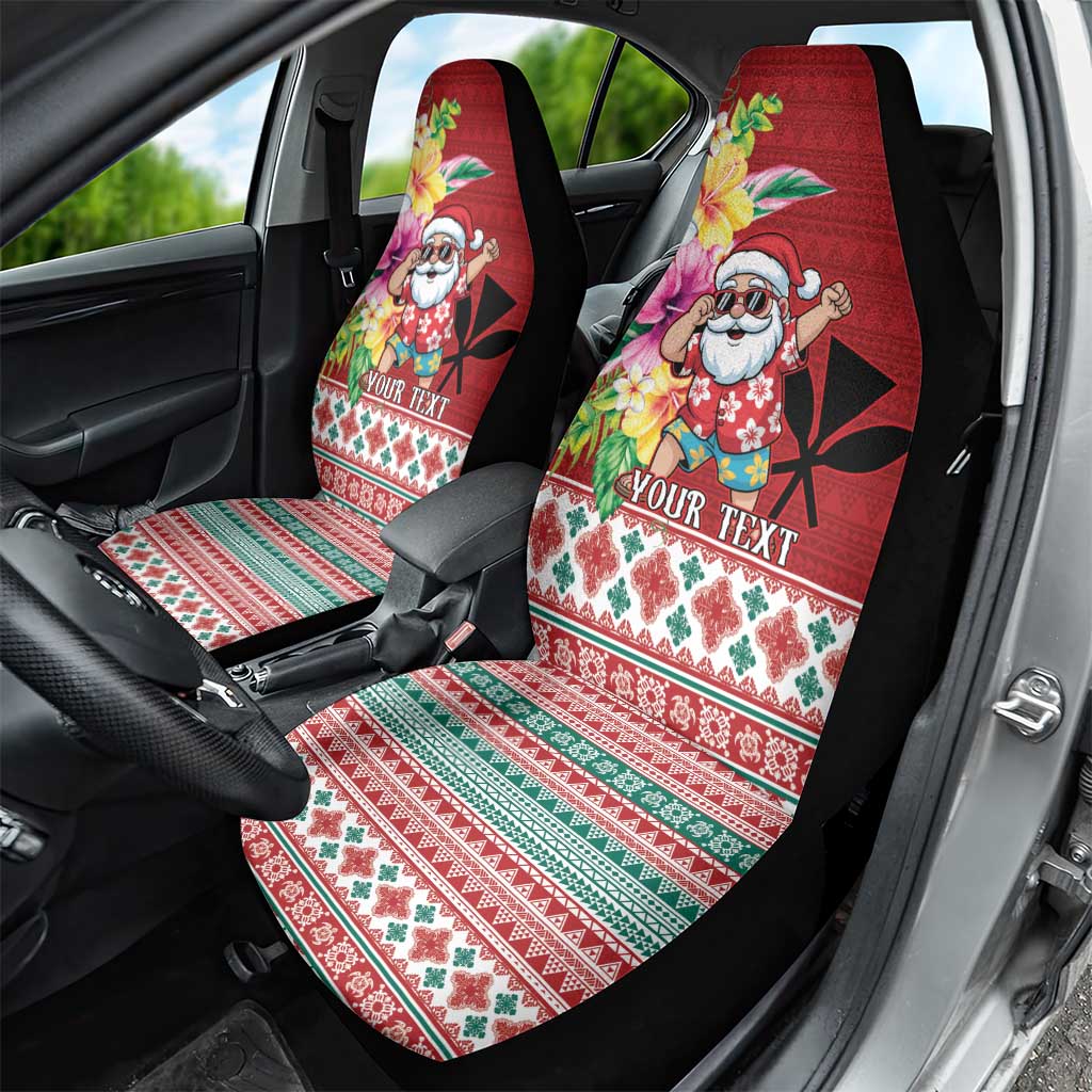 Santa Surf Mele Kalikimaka Personalized Car Seat Cover Aloha Tropical Christmas Vibes - Polynesian Pride