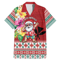 Santa Surf Mele Kalikimaka Personalized Family Matching Mermaid Dress and Hawaiian Shirt Aloha Tropical Christmas Vibes - Polynesian Pride