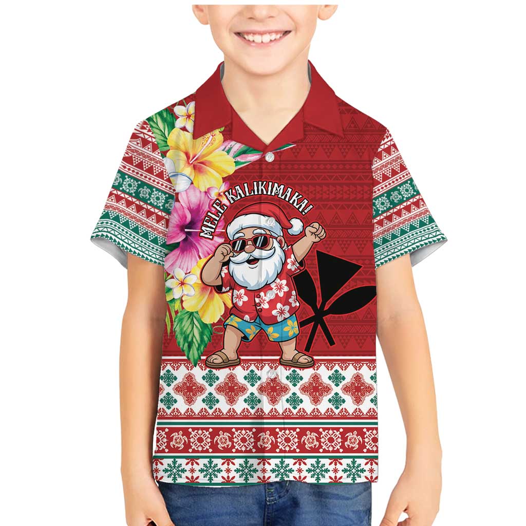 Santa Surf Mele Kalikimaka Personalized Family Matching Mermaid Dress and Hawaiian Shirt Aloha Tropical Christmas Vibes - Polynesian Pride