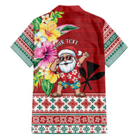 Santa Surf Mele Kalikimaka Personalized Family Matching Off Shoulder Maxi Dress and Hawaiian Shirt Aloha Tropical Christmas Vibes - Polynesian Pride