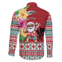Santa Surf Mele Kalikimaka Personalized Family Matching Puletasi and Hawaiian Shirt Aloha Tropical Christmas Vibes - Polynesian Pride