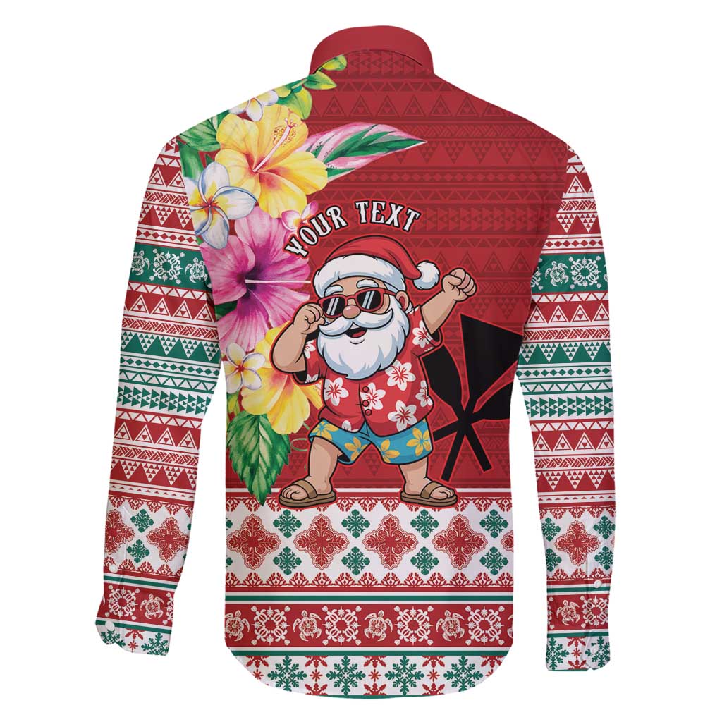 Santa Surf Mele Kalikimaka Personalized Family Matching Short Sleeve Bodycon Dress and Hawaiian Shirt Aloha Tropical Christmas Vibes - Polynesian Pride