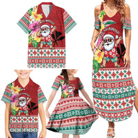 Santa Surf Mele Kalikimaka Personalized Family Matching Summer Maxi Dress and Hawaiian Shirt Aloha Tropical Christmas Vibes - Polynesian Pride