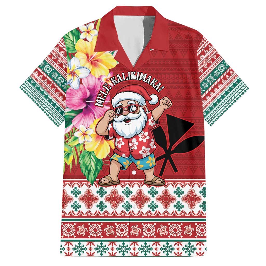 Santa Surf Mele Kalikimaka Personalized Hawaiian Shirt Aloha Tropical Christmas Vibes - Polynesian Pride