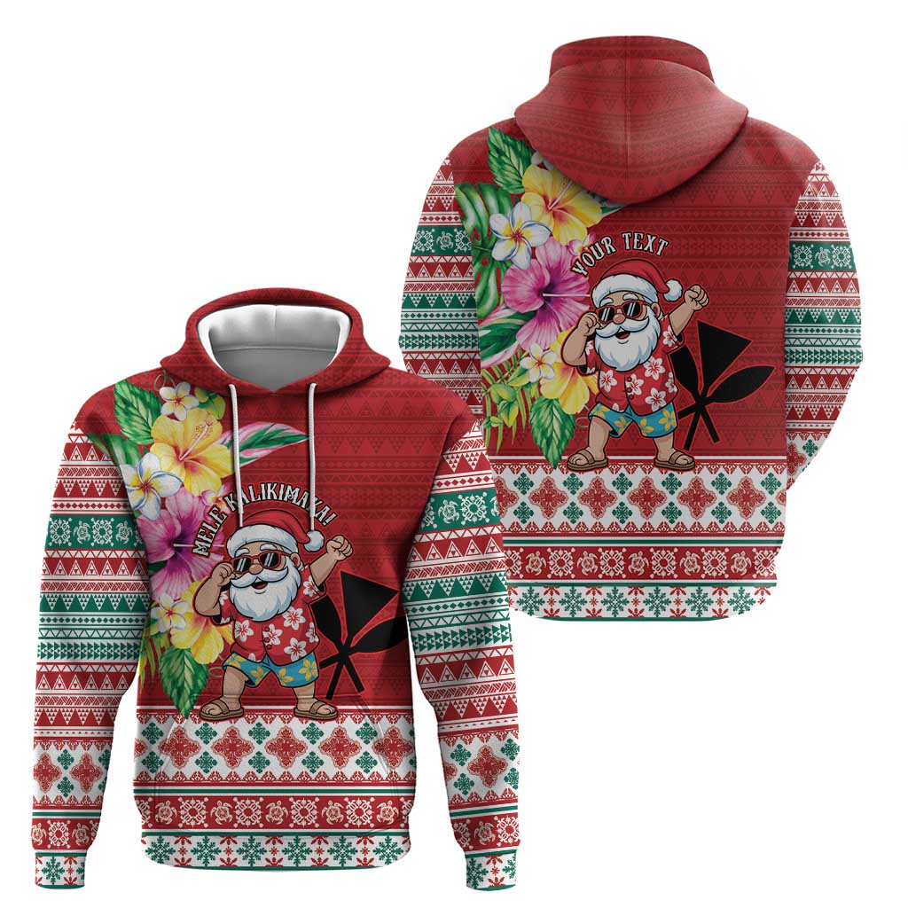 Santa Surf Mele Kalikimaka Personalized Hoodie Aloha Tropical Christmas Vibes - Polynesian Pride