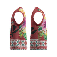 Santa Surf Mele Kalikimaka Personalized Christmas Knitted V-Neck Vest Aloha Tropical Christmas Vibes LT9 - Polynesian Pride