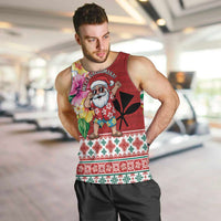 Santa Surf Mele Kalikimaka Personalized Men Tank Top Aloha Tropical Christmas Vibes - Polynesian Pride