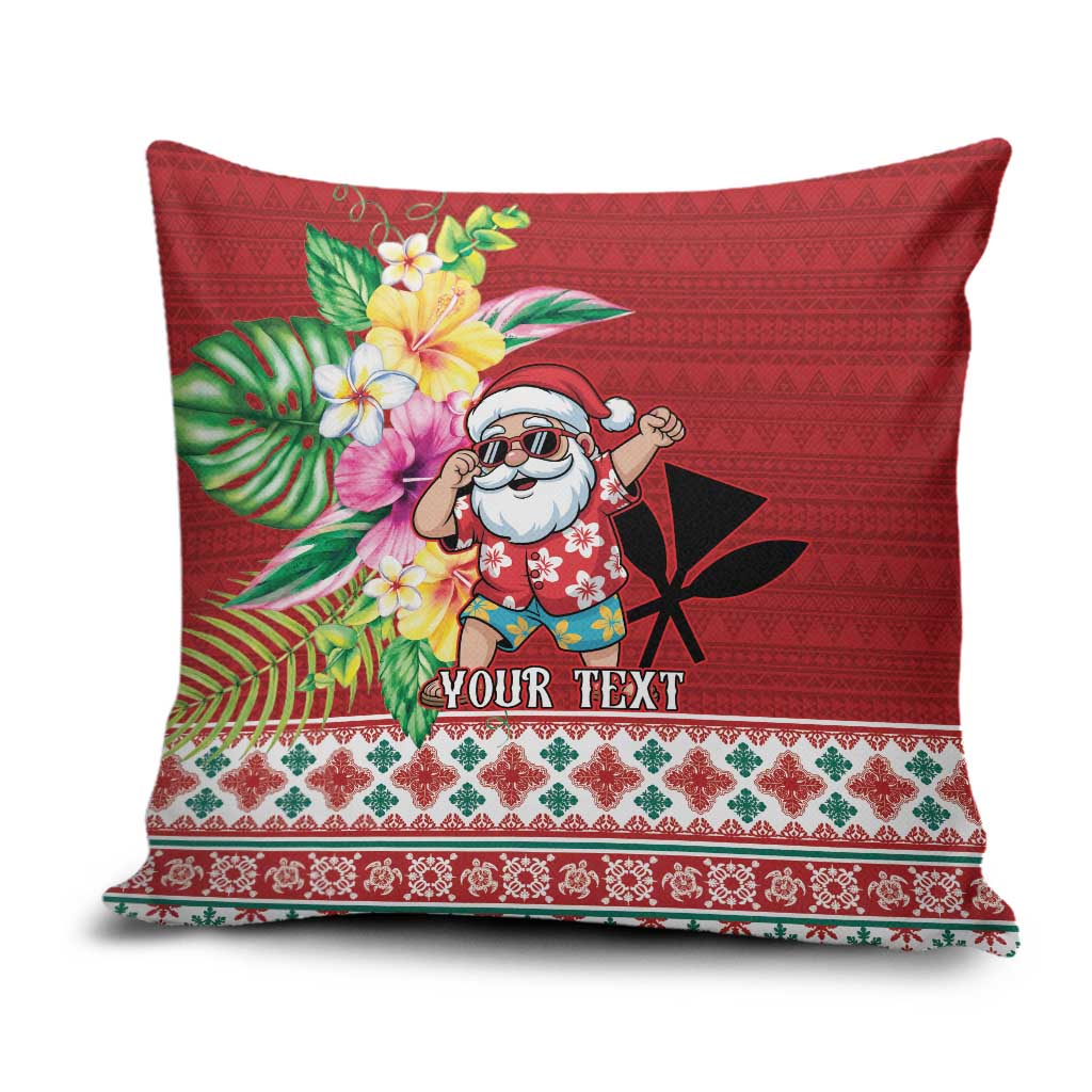 Santa Surf Mele Kalikimaka Personalized Pillow Cover Aloha Tropical Christmas Vibes LT9 Red - Polynesian Pride