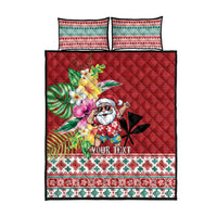 Santa Surf Mele Kalikimaka Personalized Quilt Bed Set Aloha Tropical Christmas Vibes - Polynesian Pride