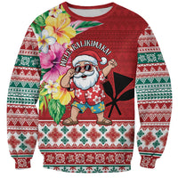 Santa Surf Mele Kalikimaka Personalized Sweatshirt Aloha Tropical Christmas Vibes - Polynesian Pride