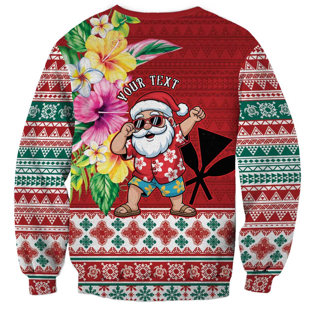 Santa Surf Mele Kalikimaka Personalized Sweatshirt Aloha Tropical Christmas Vibes - Polynesian Pride