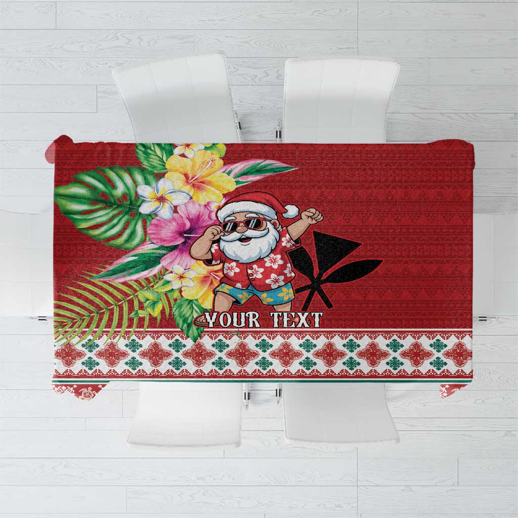 Santa Surf Mele Kalikimaka Personalized Tablecloth Aloha Tropical Christmas Vibes - Polynesian Pride
