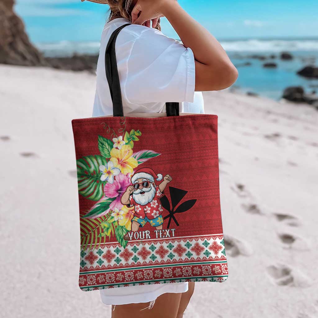 Santa Surf Mele Kalikimaka Personalized Tote Bag Aloha Tropical Christmas Vibes - Polynesian Pride