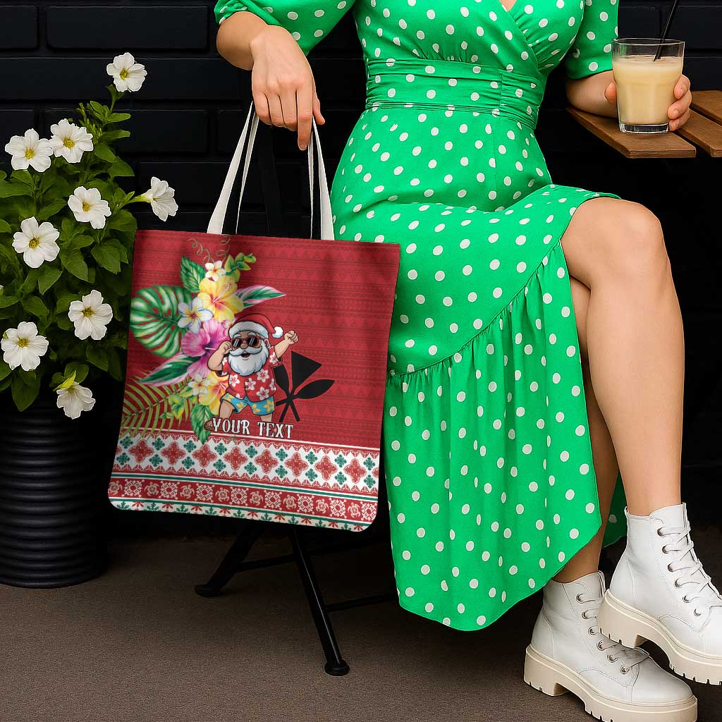 Santa Surf Mele Kalikimaka Personalized Tote Bag Aloha Tropical Christmas Vibes - Polynesian Pride