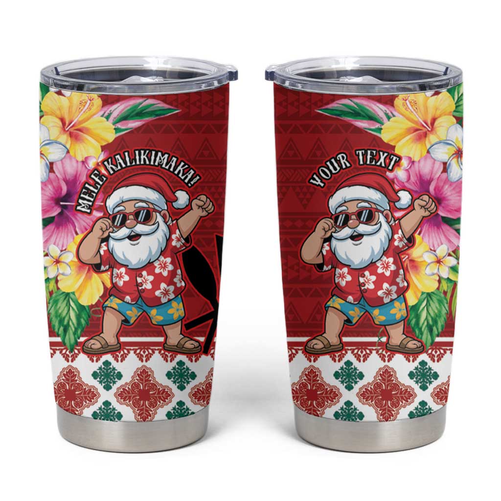 Santa Surf Mele Kalikimaka Personalized Tumbler Cup Aloha Tropical Christmas Vibes - Polynesian Pride