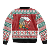 Shaka Sign Skull Mele Kalikimaka Personalized Bomber Jacket Hawaiian Quilt Pattern LT9 - Polynesian Pride