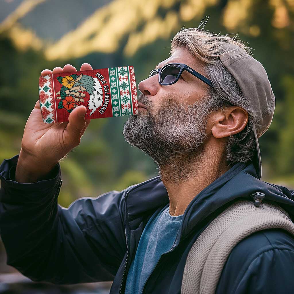 Shaka Sign Skull Mele Kalikimaka Personalized 4 in 1 Can Cooler Tumbler Hawaiian Quilt Pattern - Polynesian Pride