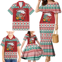 Shaka Sign Skull Mele Kalikimaka Personalized Family Matching Mermaid Dress and Hawaiian Shirt Hawaiian Quilt Pattern - Polynesian Pride