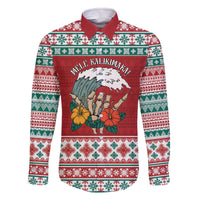 Shaka Sign Skull Mele Kalikimaka Personalized Family Matching Off The Shoulder Long Sleeve Dress and Hawaiian Shirt Hawaiian Quilt Pattern - Polynesian Pride