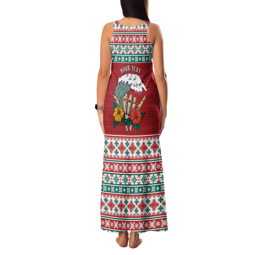 Shaka Sign Skull Mele Kalikimaka Personalized Family Matching Tank Maxi Dress and Hawaiian Shirt Hawaiian Quilt Pattern - Polynesian Pride