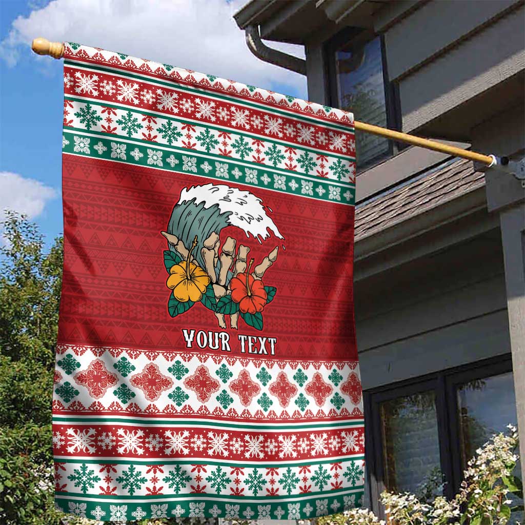 Shaka Sign Skull Mele Kalikimaka Personalized Garden Flag Hawaiian Quilt Pattern LT9 - Polynesian Pride