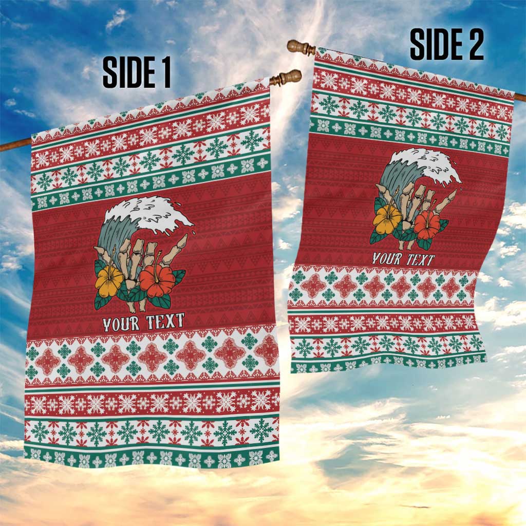 Shaka Sign Skull Mele Kalikimaka Personalized Garden Flag Hawaiian Quilt Pattern LT9 - Polynesian Pride