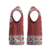 Shaka Sign Skull Mele Kalikimaka Personalized Christmas Knitted V-Neck Vest Hawaiian Quilt Pattern LT9 - Polynesian Pride