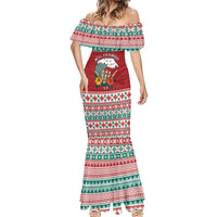 Shaka Sign Skull Mele Kalikimaka Personalized Mermaid Dress Hawaiian Quilt Pattern - Polynesian Pride