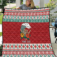 Shaka Sign Skull Mele Kalikimaka Personalized Quilt Hawaiian Quilt Pattern - Polynesian Pride