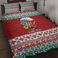 Shaka Sign Skull Mele Kalikimaka Personalized Quilt Bed Set Hawaiian Quilt Pattern - Polynesian Pride
