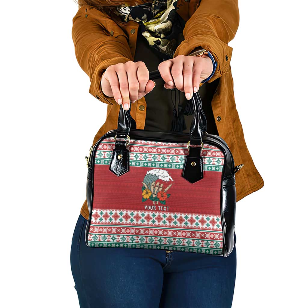 Shaka Sign Skull Mele Kalikimaka Personalized Shoulder Handbag Hawaiian Quilt Pattern LT9 One Size Red - Polynesian Pride